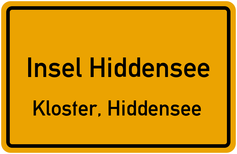 Ortsschild Insel Hiddensee
