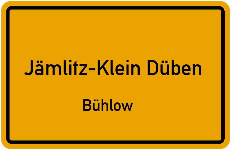 Ortsschild Jämlitz-Klein Düben