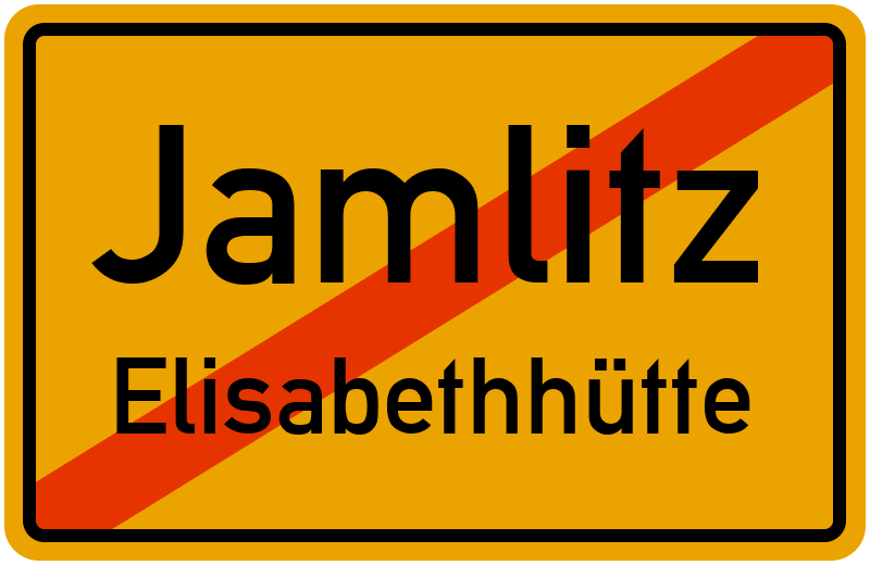 Ortsschild Jamlitz
