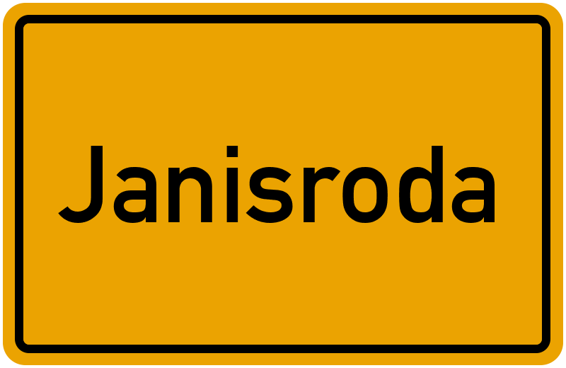 Ortsschild Janisroda