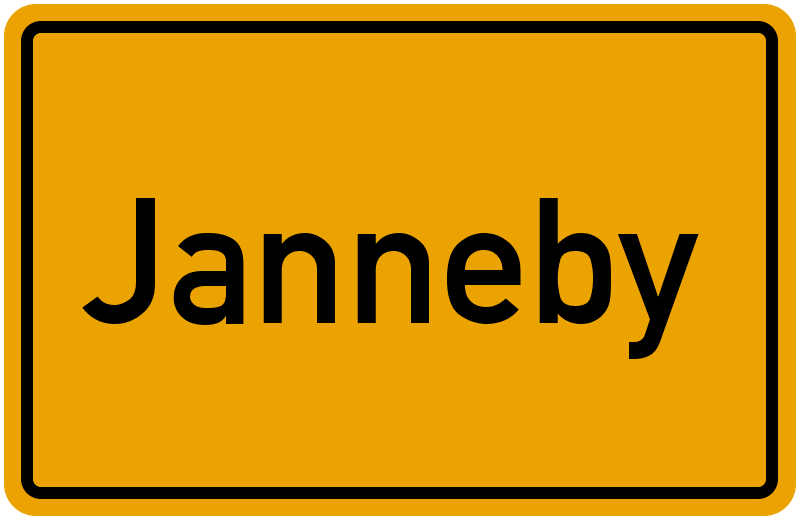 Ortsschild Janneby