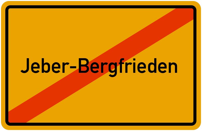 Ortsschild Jeber-Bergfrieden