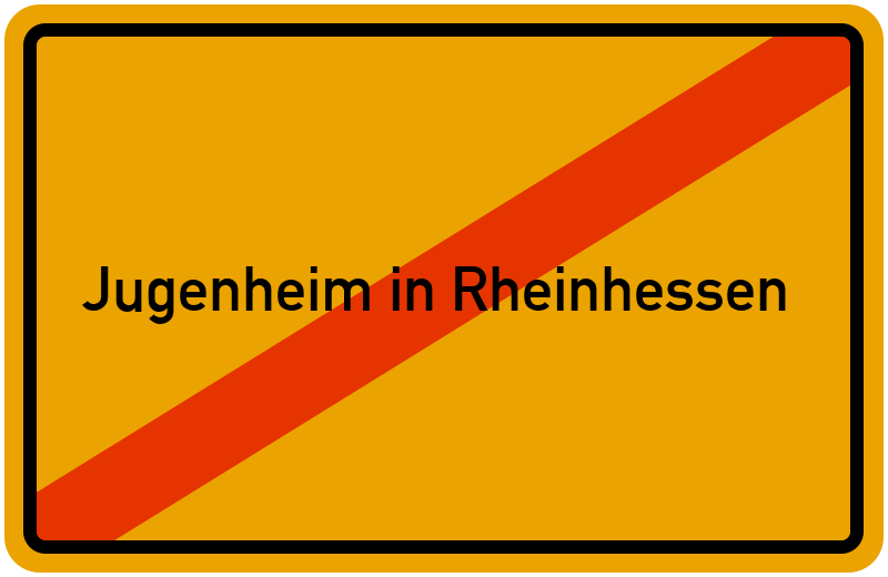 Ortsschild Jugenheim in Rheinhessen