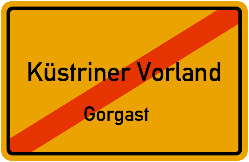 Ortsschild Küstriner Vorland