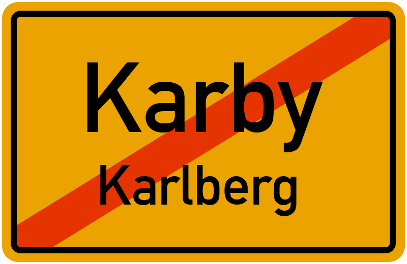 Ortsschild Karby