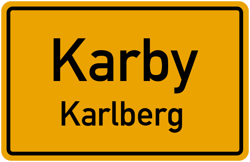 Ortsschild Karby