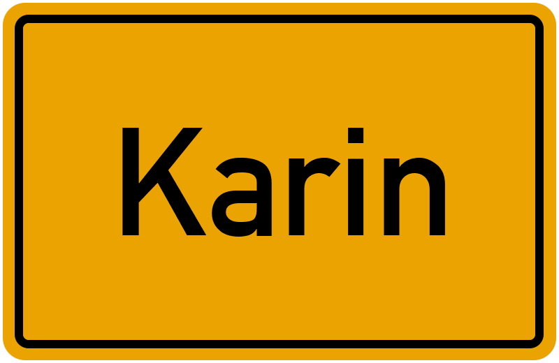 Ortsschild Karin