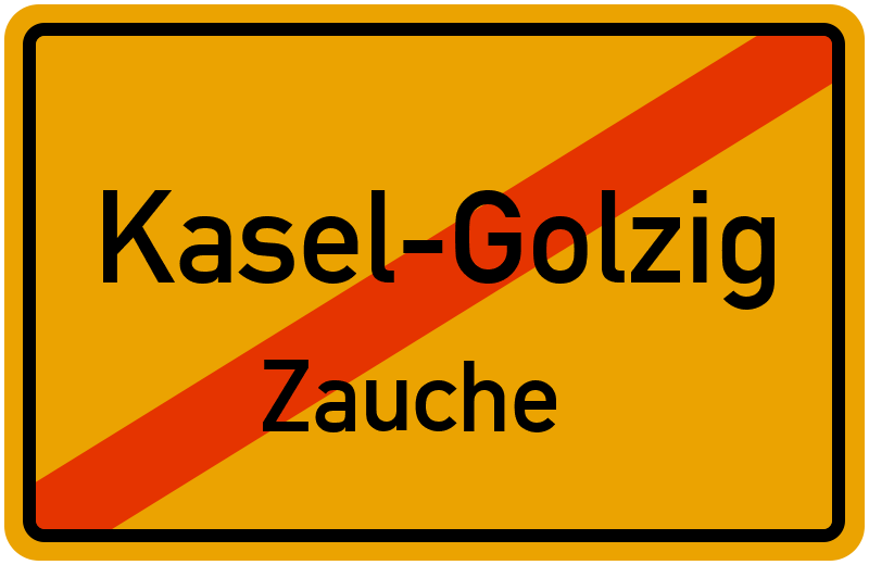 Ortsschild Kasel-Golzig