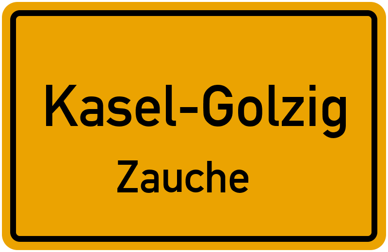 Ortsschild Kasel-Golzig