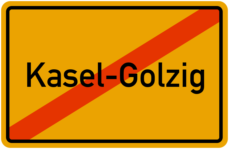 Ortsschild Kasel-Golzig