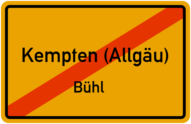 Ortsschild Kempten (Allgäu)
