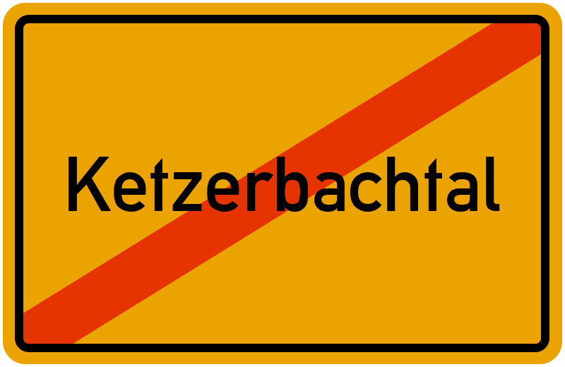 Ortsschild Ketzerbachtal
