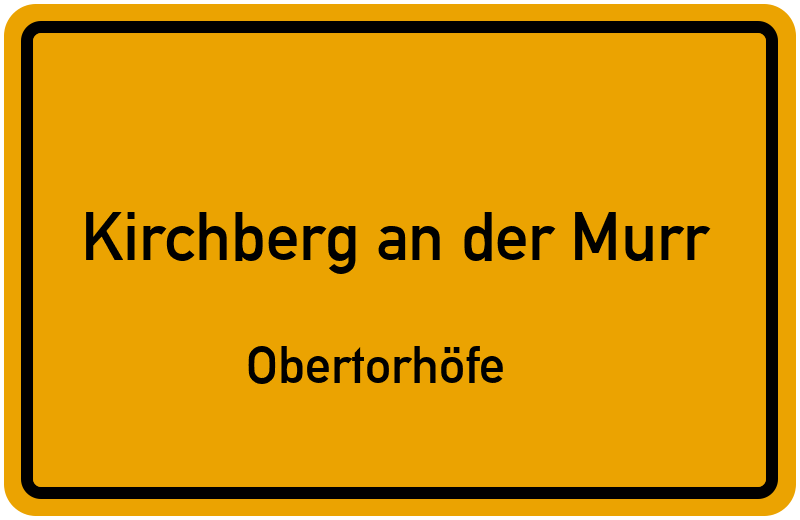 Ortsschild Kirchberg an der Murr