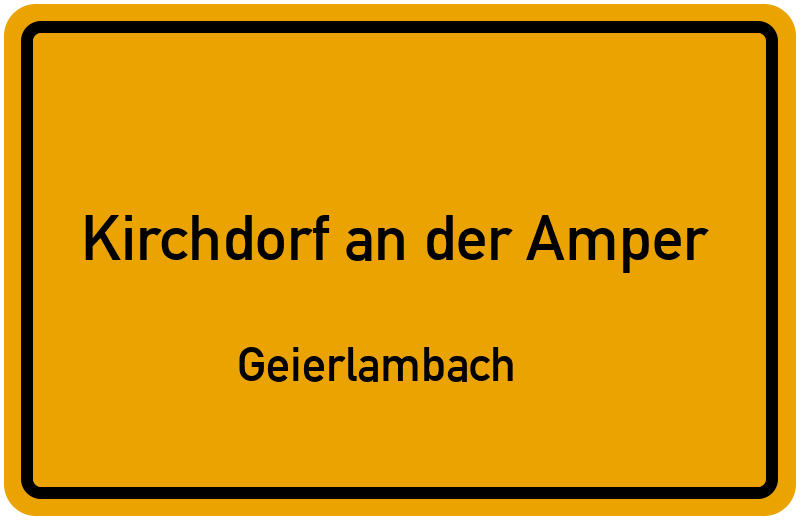 Ortsschild Kirchdorf an der Amper