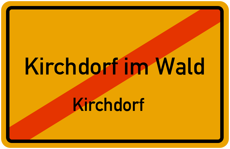 Ortsschild Kirchdorf im Wald
