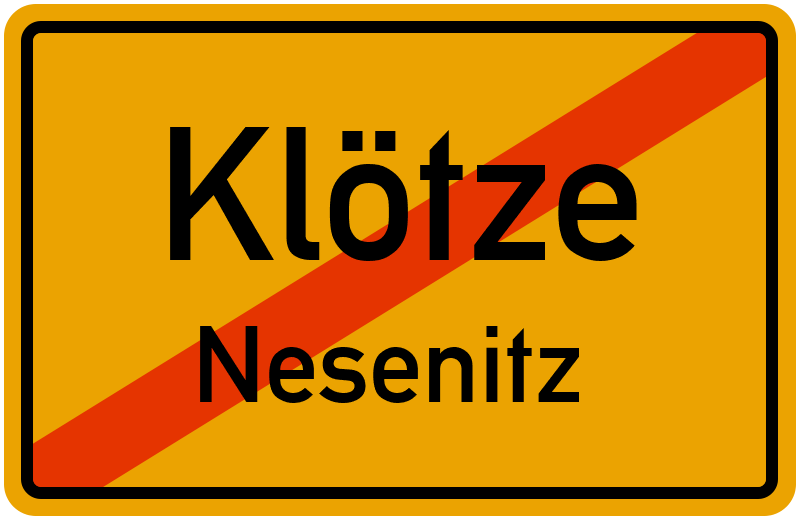 Ortsschild Klötze