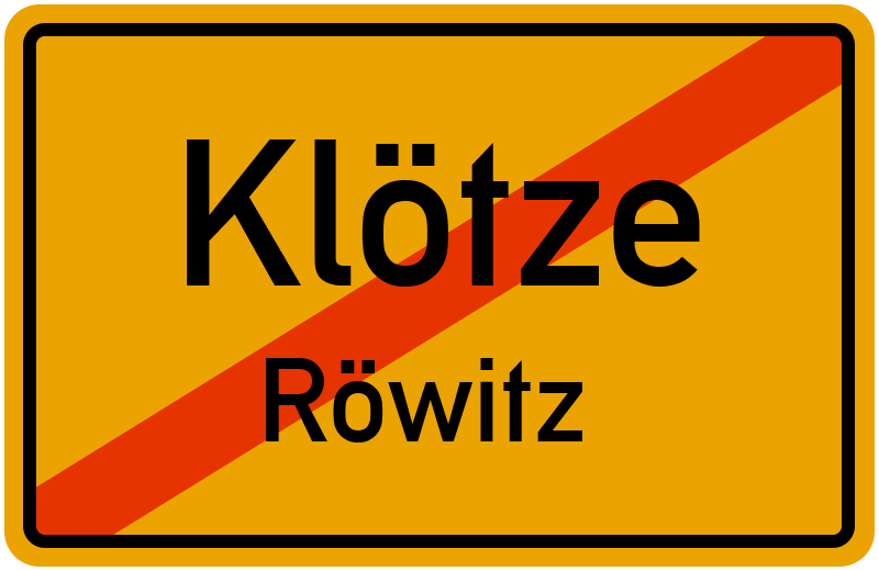 Ortsschild Klötze