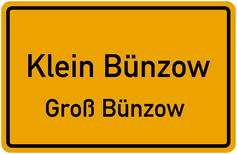 Ortsschild Klein Bünzow