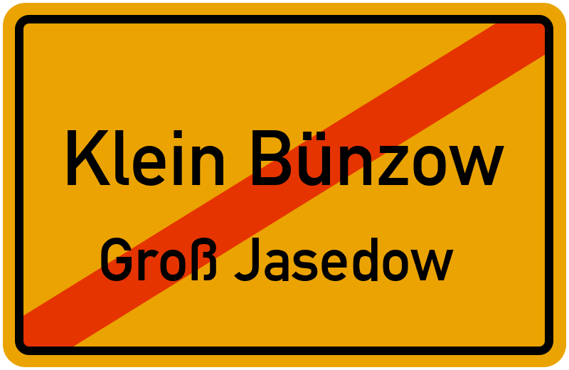 Ortsschild Klein Bünzow