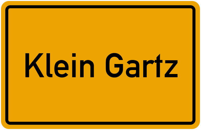 Ortsschild Klein Gartz