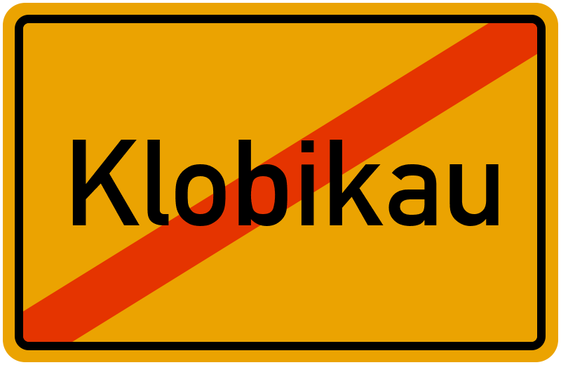Ortsschild Klobikau