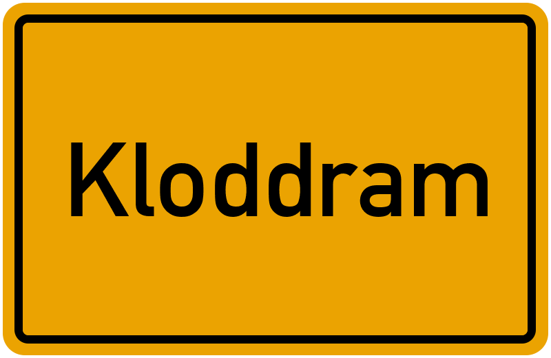 Ortsschild Kloddram