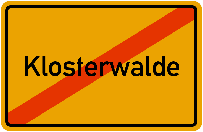 Ortsschild Klosterwalde