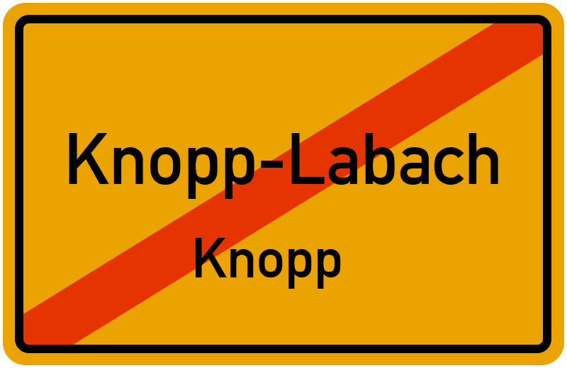 Ortsschild Knopp-Labach