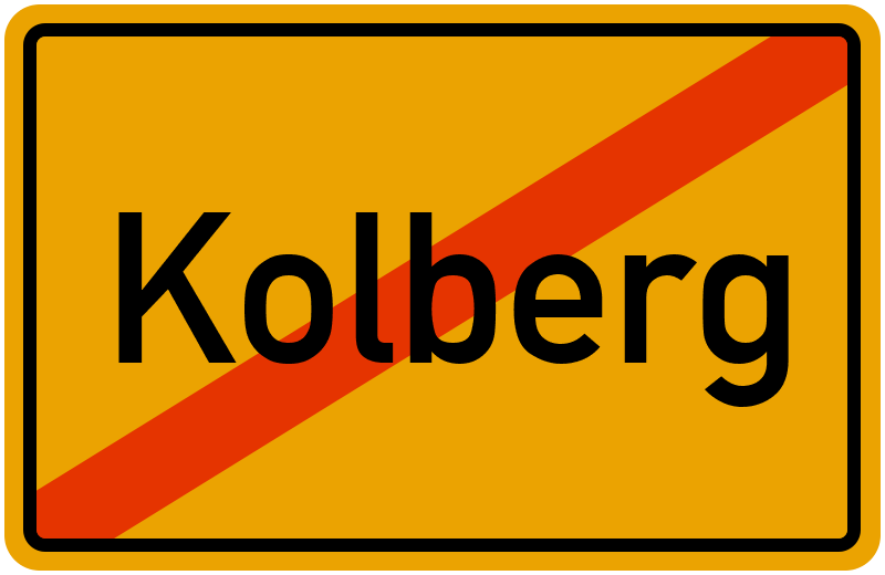 Ortsschild Kolberg