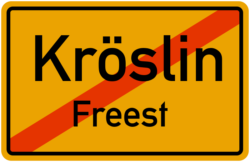 Ortsschild Kröslin