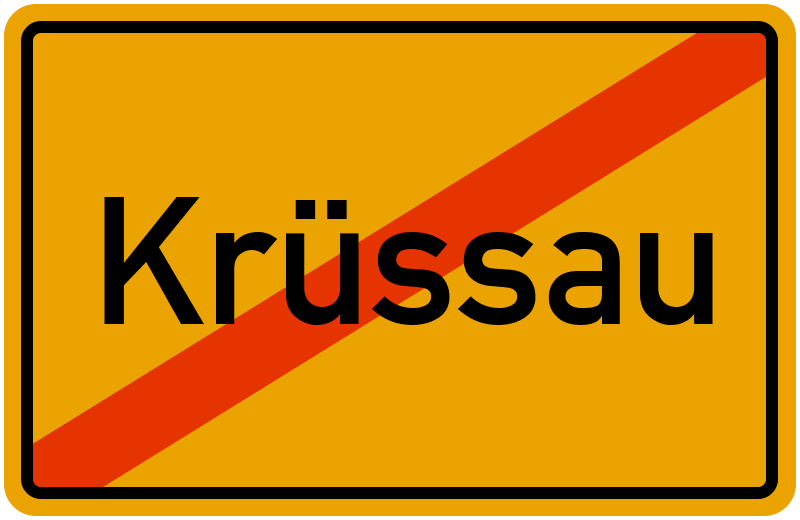 Ortsschild Krüssau