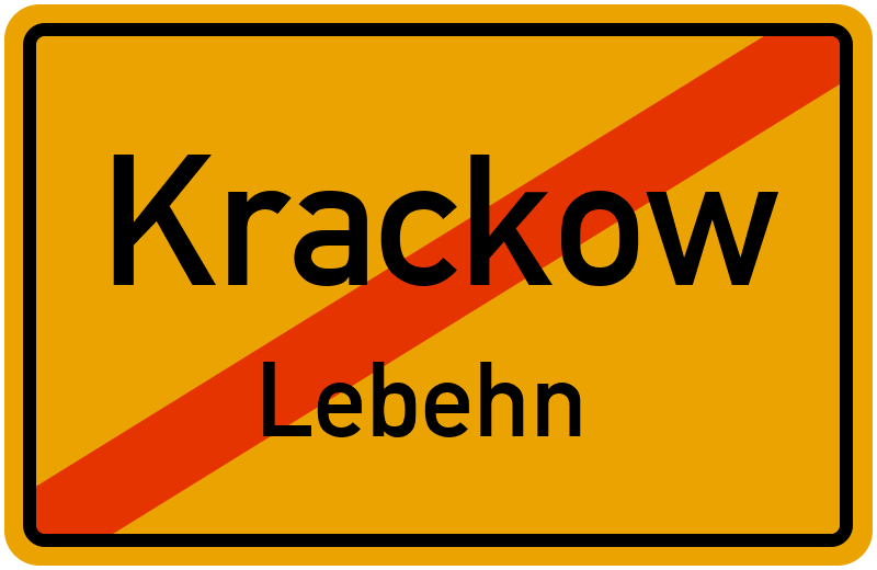 Ortsschild Krackow