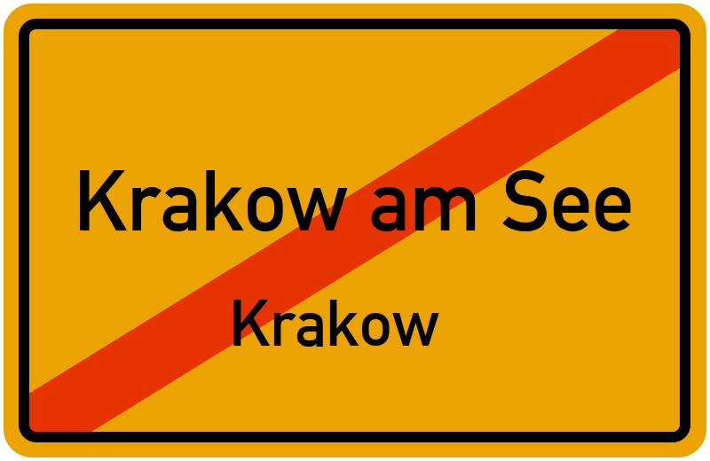 Ortsschild Krakow am See