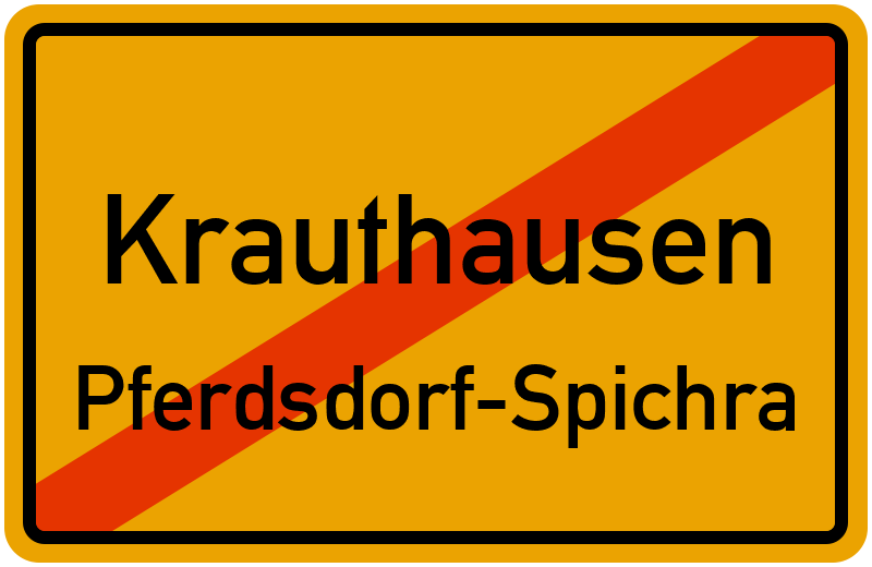 Ortsschild Krauthausen