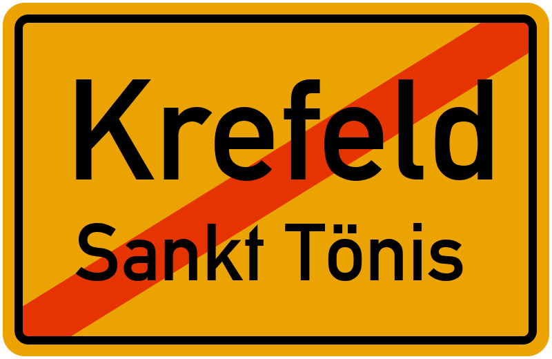 Ortsschild Krefeld