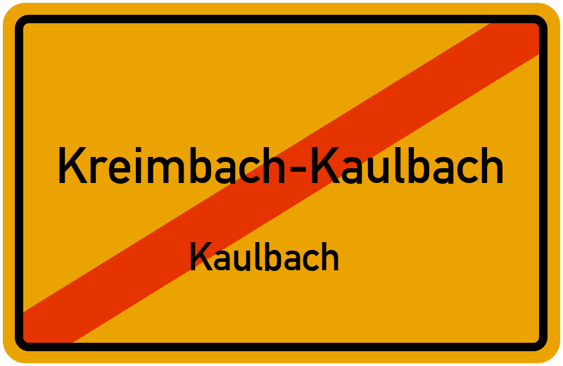 Ortsschild Kreimbach-Kaulbach