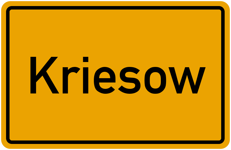 Ortsschild Kriesow