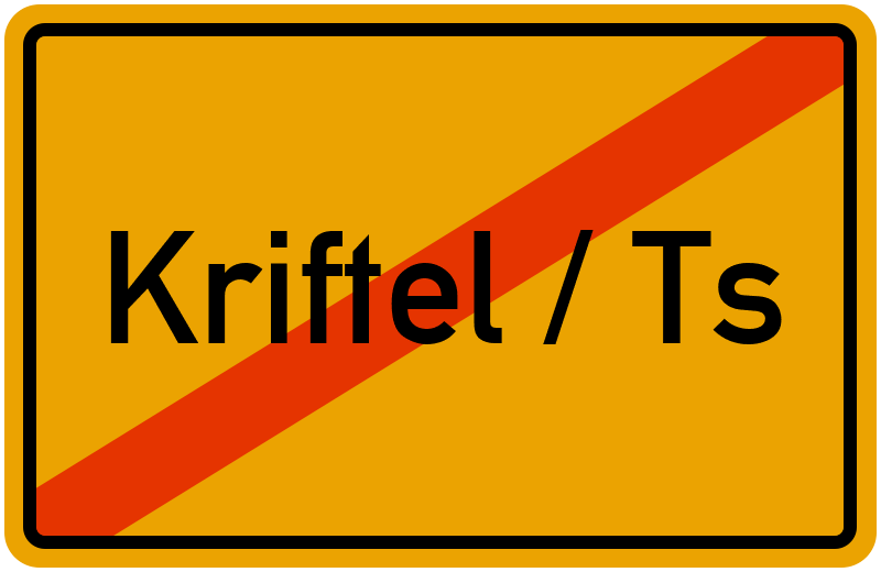 Ortsschild Kriftel / Ts