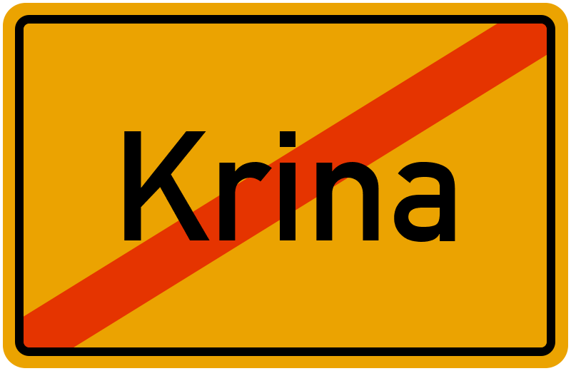 Ortsschild Krina
