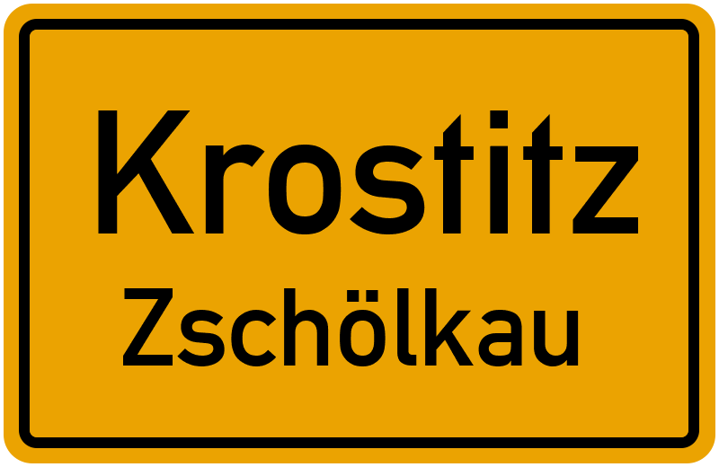 Ortsschild Krostitz
