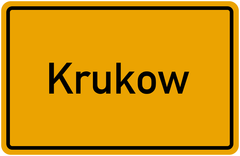 Ortsschild Krukow
