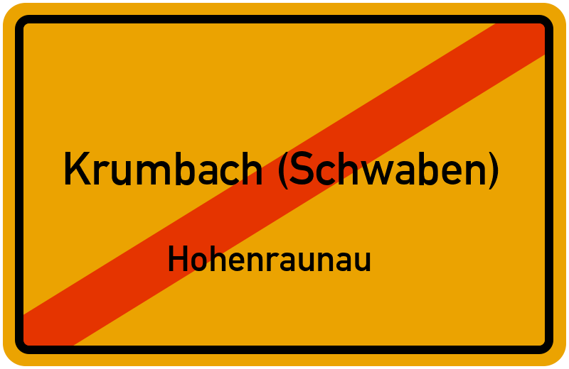 Ortsschild Krumbach (Schwaben)