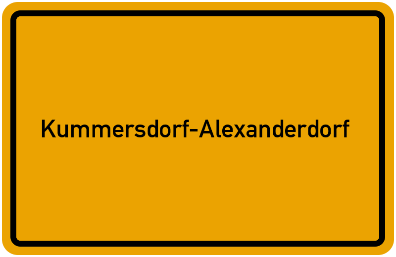 Ortsschild Kummersdorf-Alexanderdorf