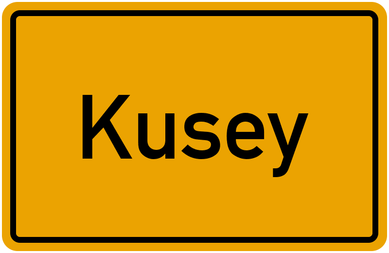 Ortsschild Kusey