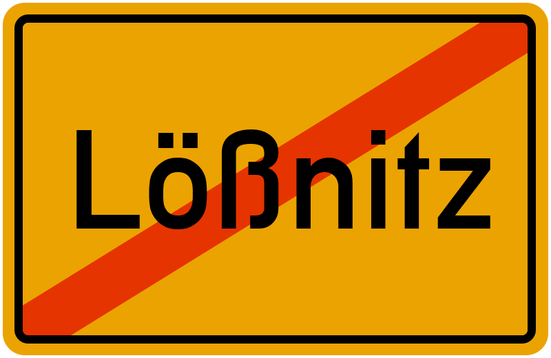 Ortsschild Lößnitz