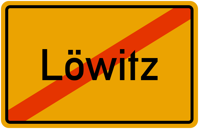 Ortsschild Löwitz