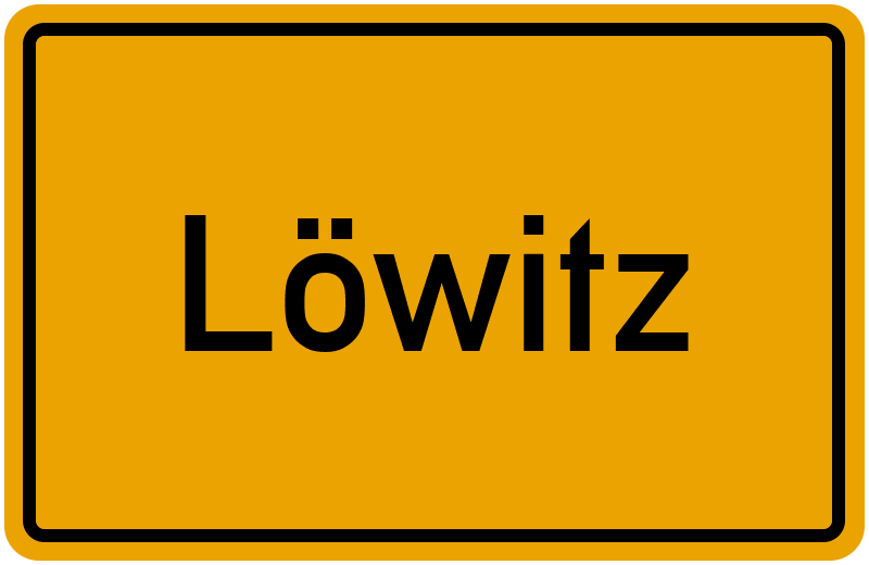 Ortsschild Löwitz