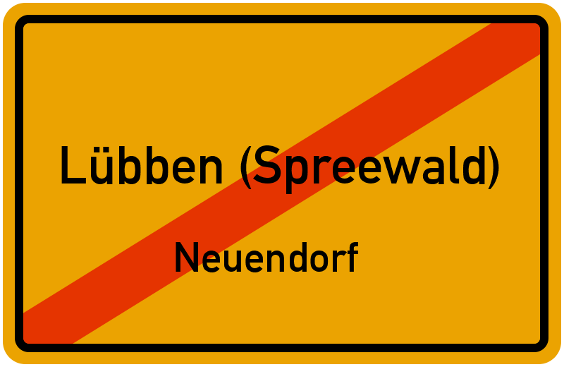 Ortsschild Lübben (Spreewald)