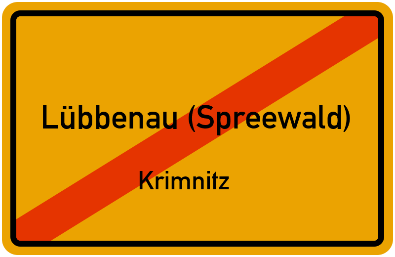 Ortsschild Lübbenau (Spreewald)