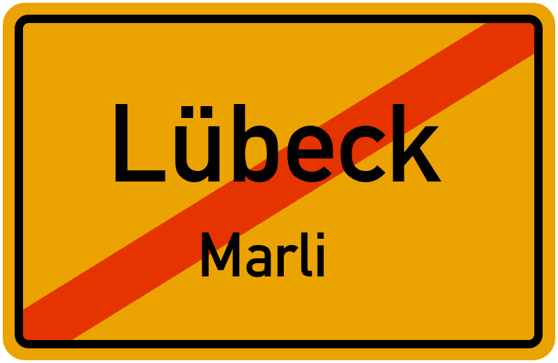 Ortsschild Lübeck